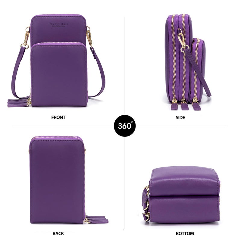 My Friday myfriday Small Crossbody Cell Phone Bag for Women, Mini Over Shoulder Handbag Purse with Credit Card Slots - Image 3